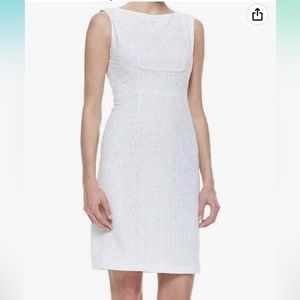 T TAHARI Myra Eyelet White Dress